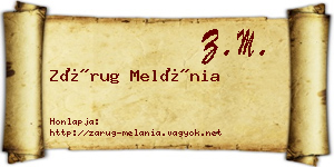 Zárug Melánia névjegykártya